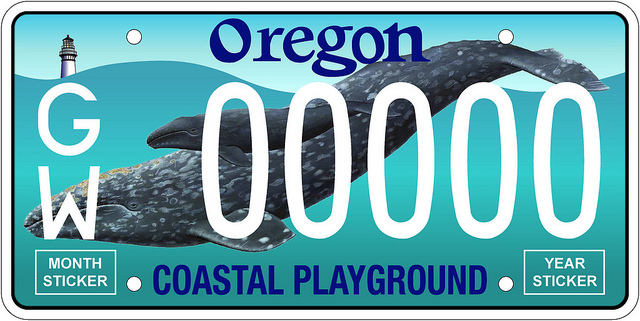 Oregon Whale License Plate
